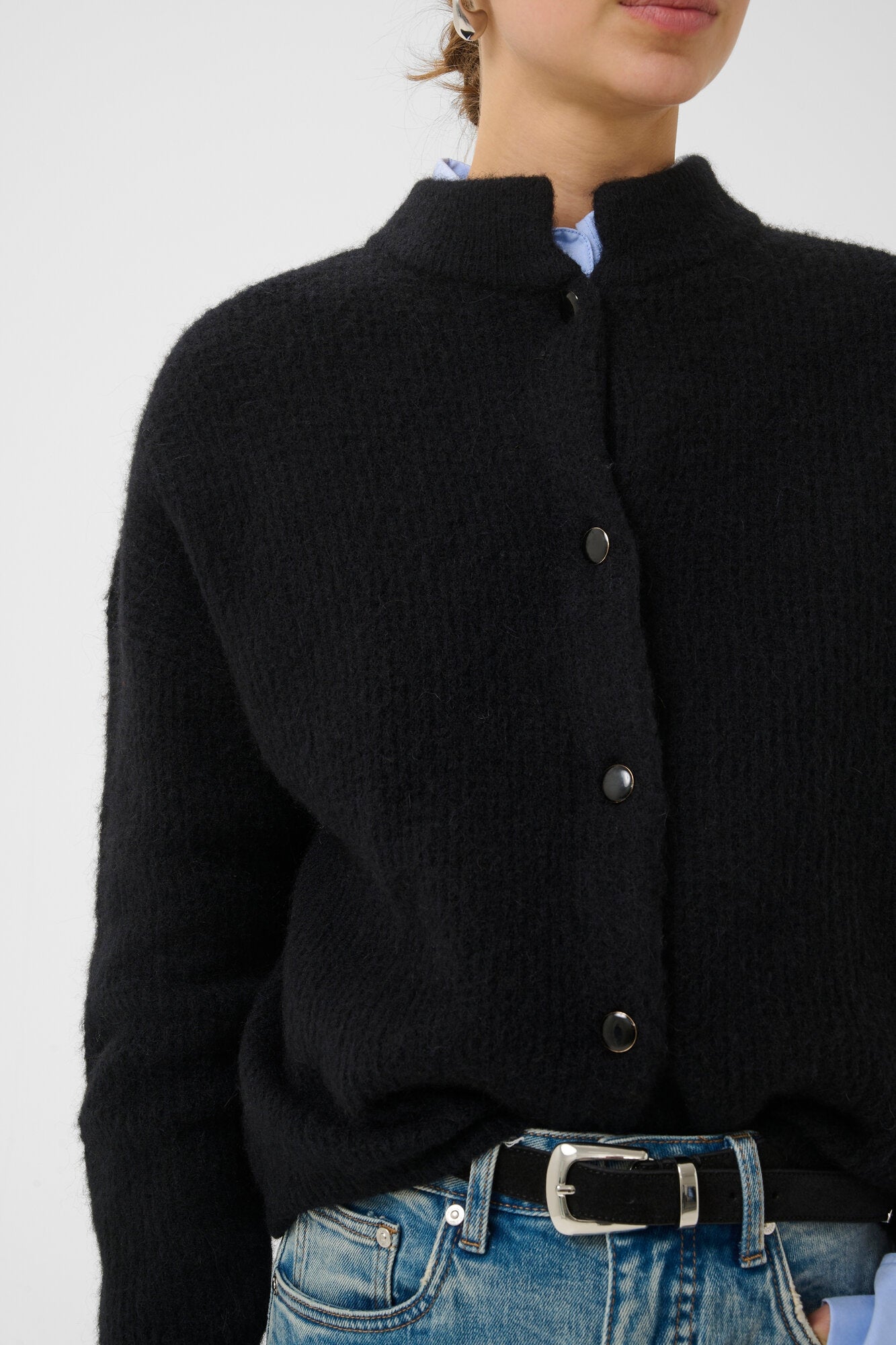 AlphaGZ uldcardigan - Navy melange